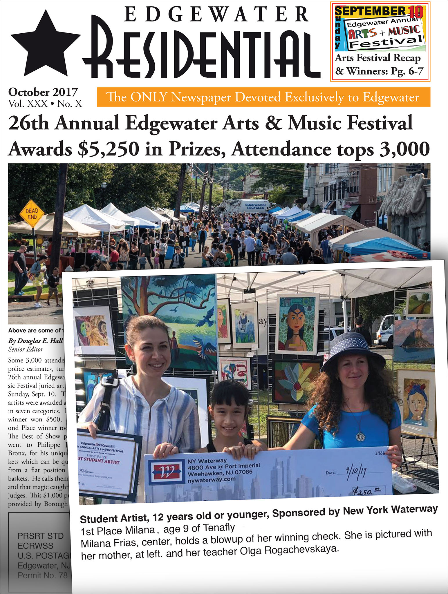 2017 Edgewater art festival newspaper article